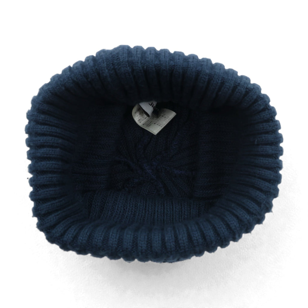 JieDa × override 日本製 ビーニー ニット帽 ネイビー アクリル BIG KNIT CAP youth 833790904