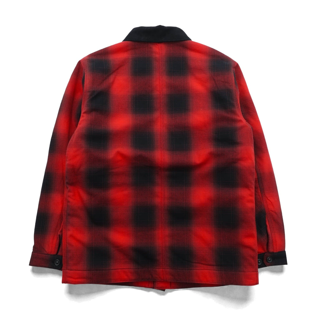 HOUSTON Ombre Glen Check Viyella Padded Coverall Hunting Jacket, Size L, Red, Corduroy Collar, 2024FW 51406