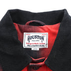 HOUSTON Ombre Glen Check Viyella Padded Coverall Hunting Jacket, Size L, Red, Corduroy Collar, 2024FW 51406
