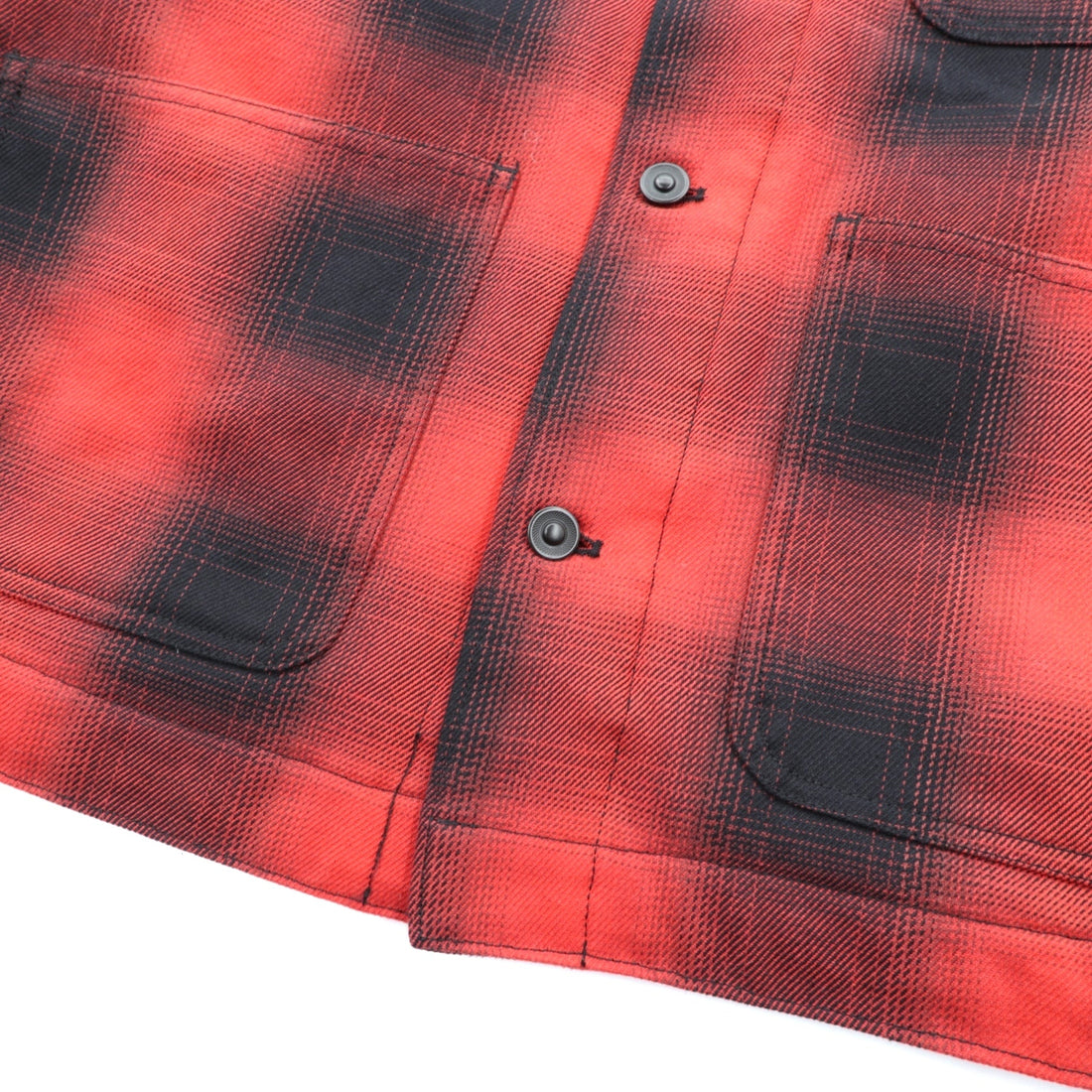 HOUSTON Ombre Glen Check Viyella Padded Coverall Hunting Jacket, Size L, Red, Corduroy Collar, 2024FW 51406