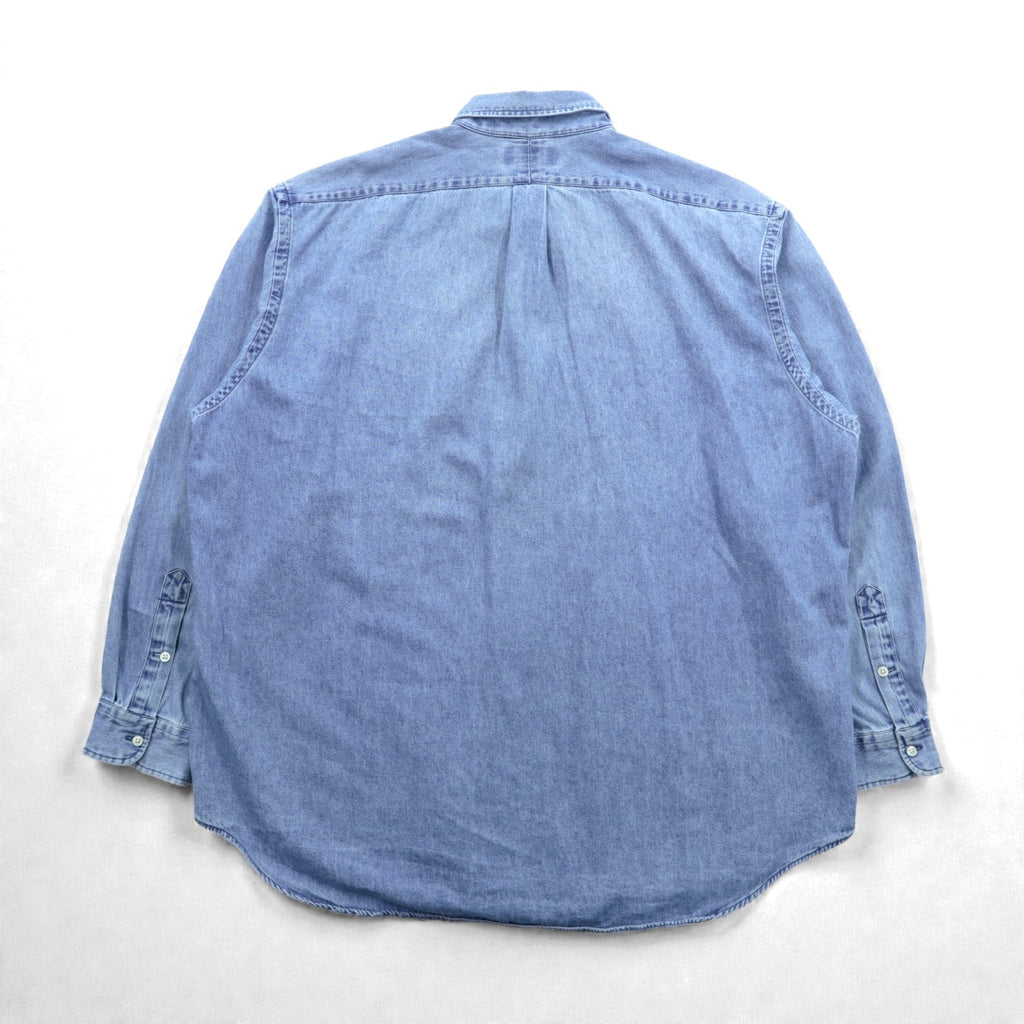 Ralph Lauren 90年代 ボタンダウン デニムシャツ 2XL インディゴ BLAKE スモールポニー刺繍