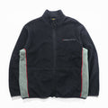 NAUTICA 00s Made in USA Double Zip Fleece Jacket L Black COMPETITON