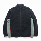 NAUTICA 00s Made in USA Double Zip Fleece Jacket L Black COMPETITON