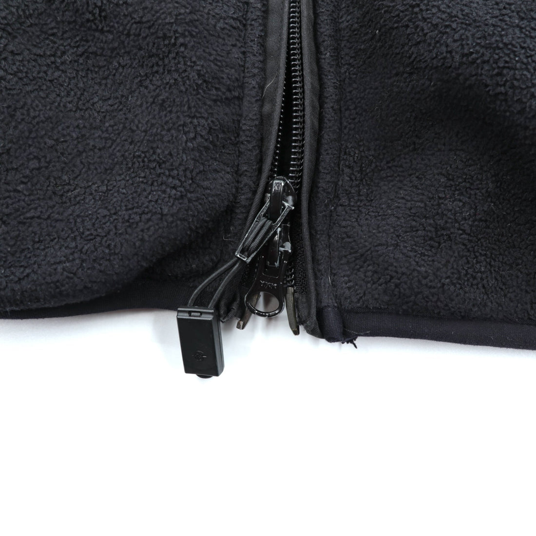 NAUTICA 00s Made in USA Double Zip Fleece Jacket L Black COMPETITON