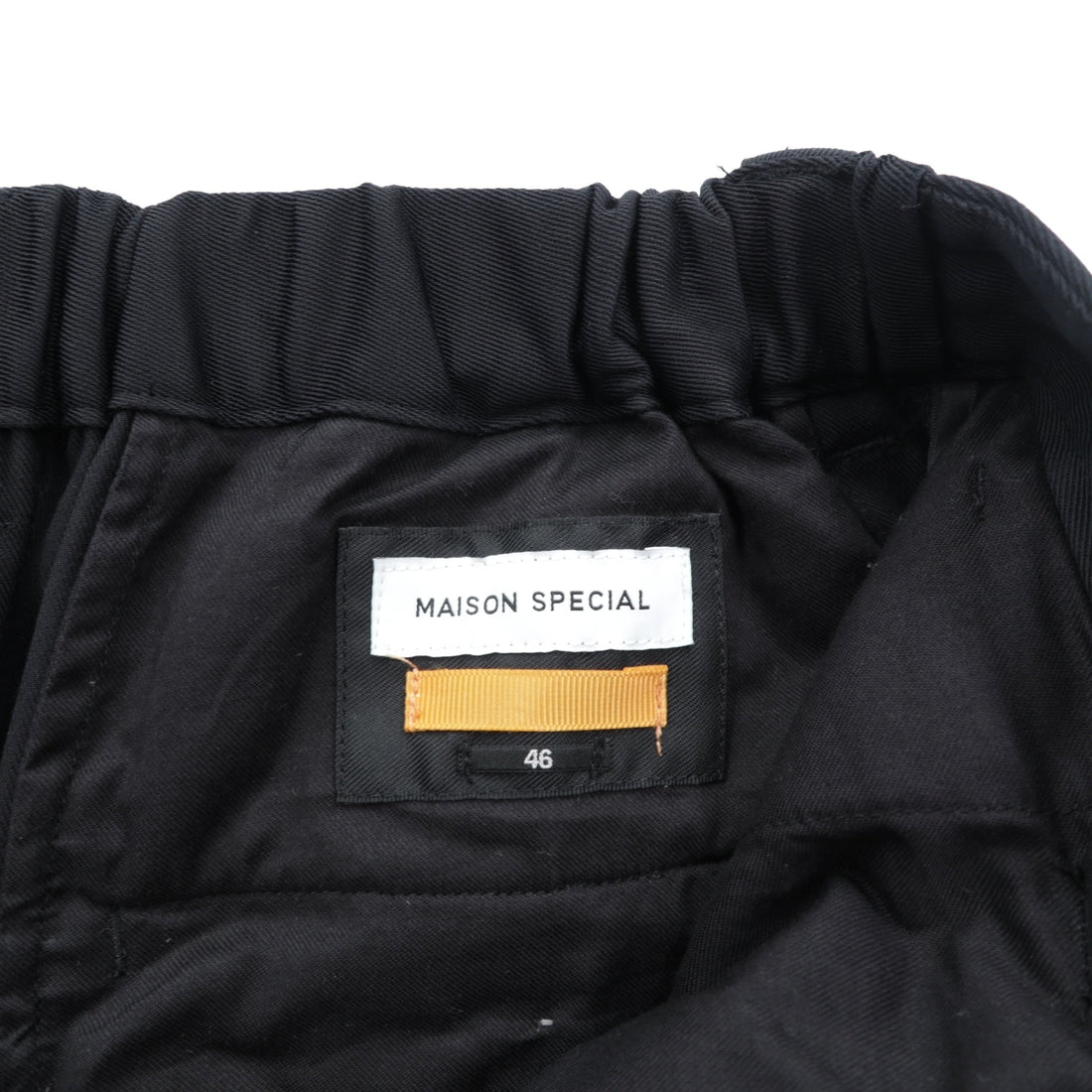 MAISON SPECIAL カルゼ ウール ギャバ 1タック イージー ワイドパンツ スラックス M ブラック フレア ブーツカット 11202461312 ユニセックス