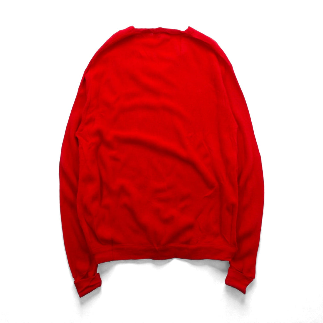 The FOX Collection by JC PENNEY 80s Made in USA Vintage V-Neck Knit Sweater XL Red One Point Logo