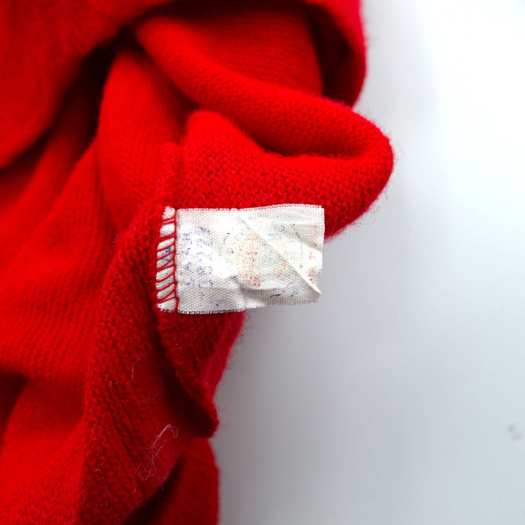 The FOX Collection by JC PENNEY 80s Made in USA Vintage V-Neck Knit Sweater XL Red One Point Logo