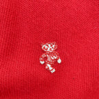 The FOX Collection by JC PENNEY 80s Made in USA Vintage V-Neck Knit Sweater XL Red One Point Logo