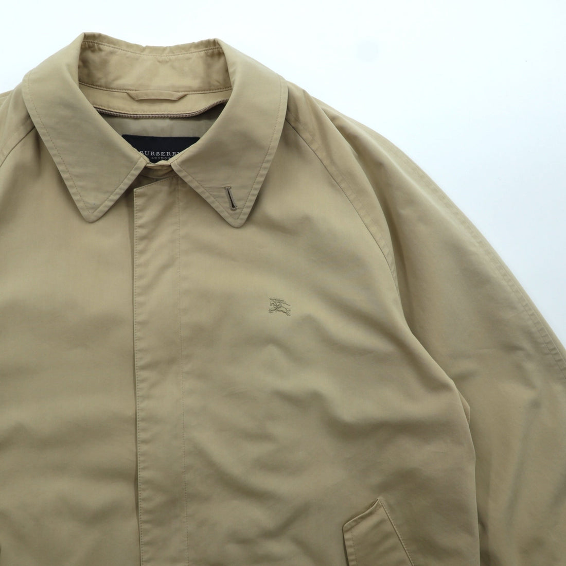 BURBERRY Made in Japan Swing Top Harrington Jacket L Beige Chin Strap One Point Logo