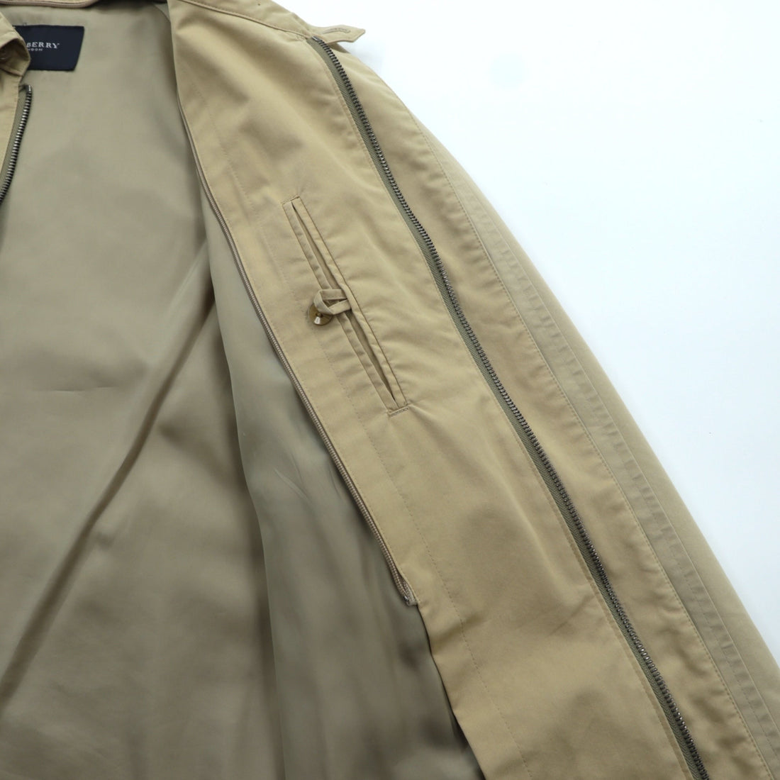 BURBERRY Made in Japan Swing Top Harrington Jacket L Beige Chin Strap One Point Logo