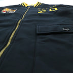 Polo Ralph Lauren Varsity Jacket Full Zip Sweatshirt Bomber Size 2XL Ribbed Tiger Embroidery Patch RL Naval