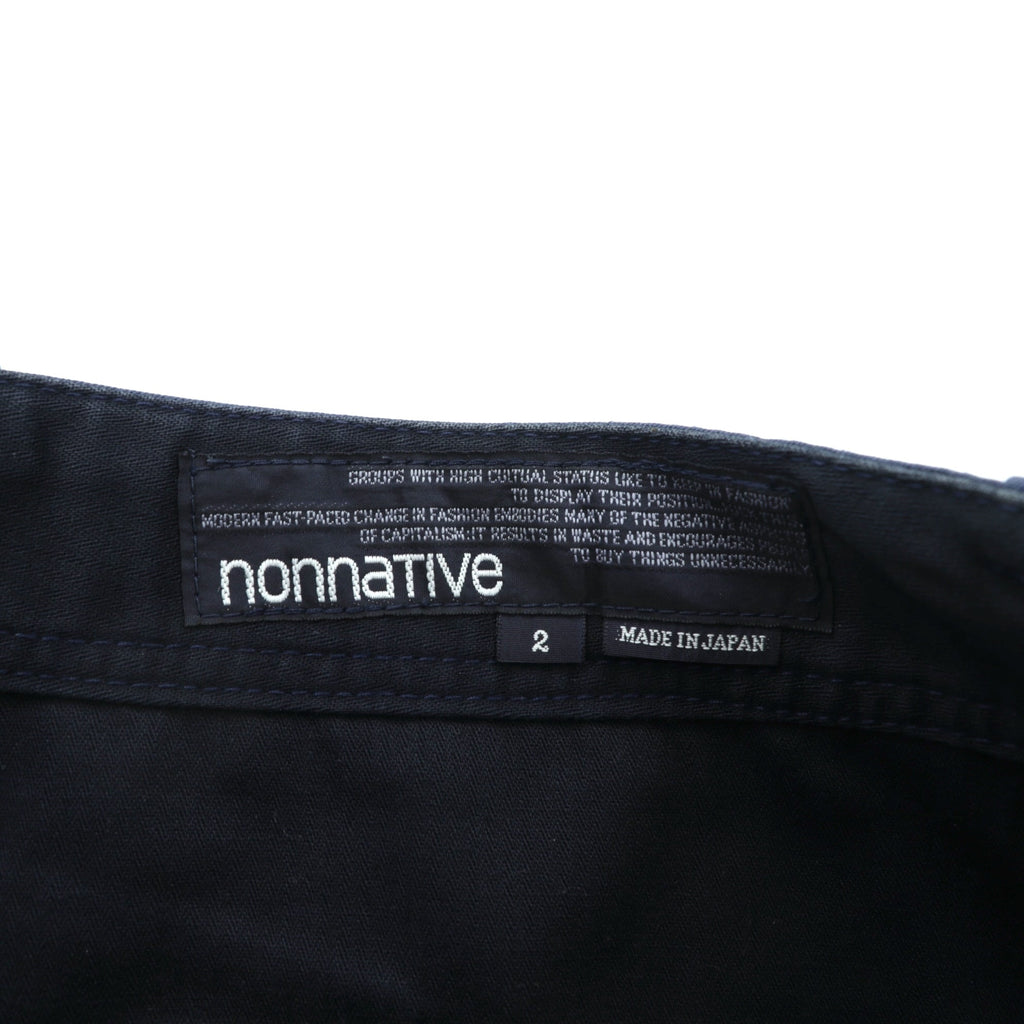 nonnative 日本製 ツイル チノ トラウザーズパンツ ワークパンツ M ネイビー ポリエステル