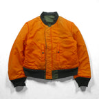 ALPHA INDUSTRIES 90s Made in USA USAF MA-1 Flight Bomber Jacket, Size M, Khaki Nylon, Reversible, Military