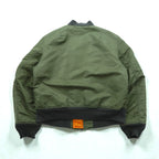 ALPHA INDUSTRIES 90s Made in USA USAF MA-1 Flight Bomber Jacket, Size M, Khaki Nylon, Reversible, Military