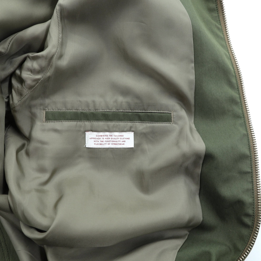 Deluxe Souvenir Jacket, Viet-Jean, Size L, Khaki, Double Zip, Hawk and Dragon Embroidery, Made in Japan