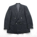 Christian Dior 80年代 日本製 ヴィンテージ ピークドラペル ダブルブレスト ブレザー テーラードジャケット ブレザー XL グレー ウール メタルボタン