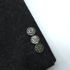 Christian Dior 80年代 日本製 ヴィンテージ ピークドラペル ダブルブレスト ブレザー テーラードジャケット ブレザー XL グレー ウール メタルボタン