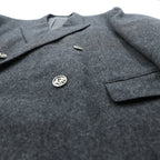 Christian Dior 80年代 日本製 ヴィンテージ ピークドラペル ダブルブレスト ブレザー テーラードジャケット ブレザー XL グレー ウール メタルボタン