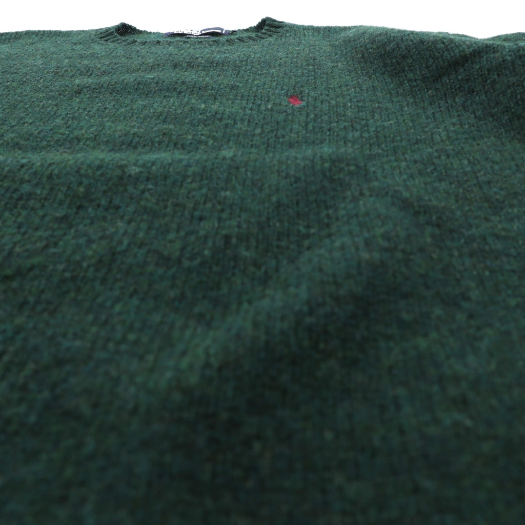 Polo Ralph Lauren 90年代 クルーネック ニット セーター L カーキ ウール スモールポニー刺繍