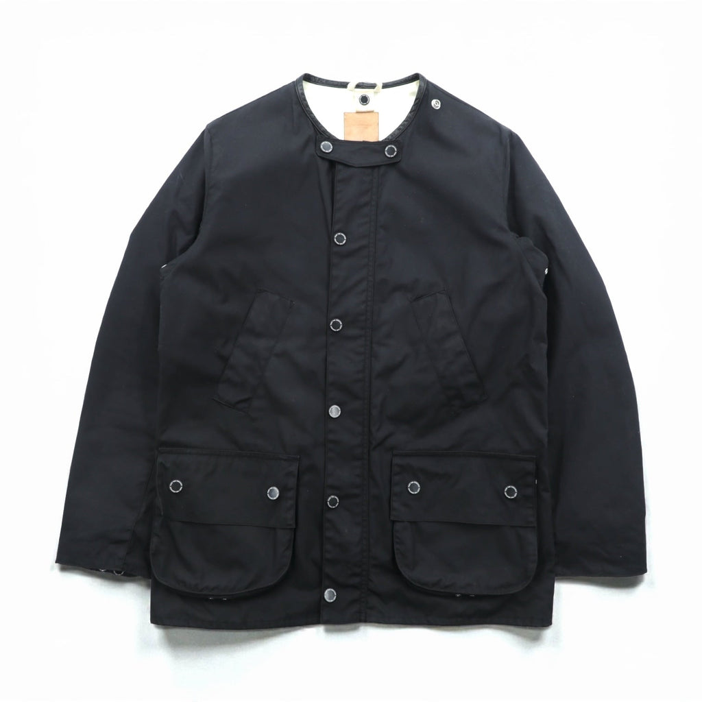 foot the coacher x British Millerain Co. Oiled Hunting Jacket, No Color Blouson, Size L, Black, Double Zip, Waterproof, Resistant Single Made in Japan