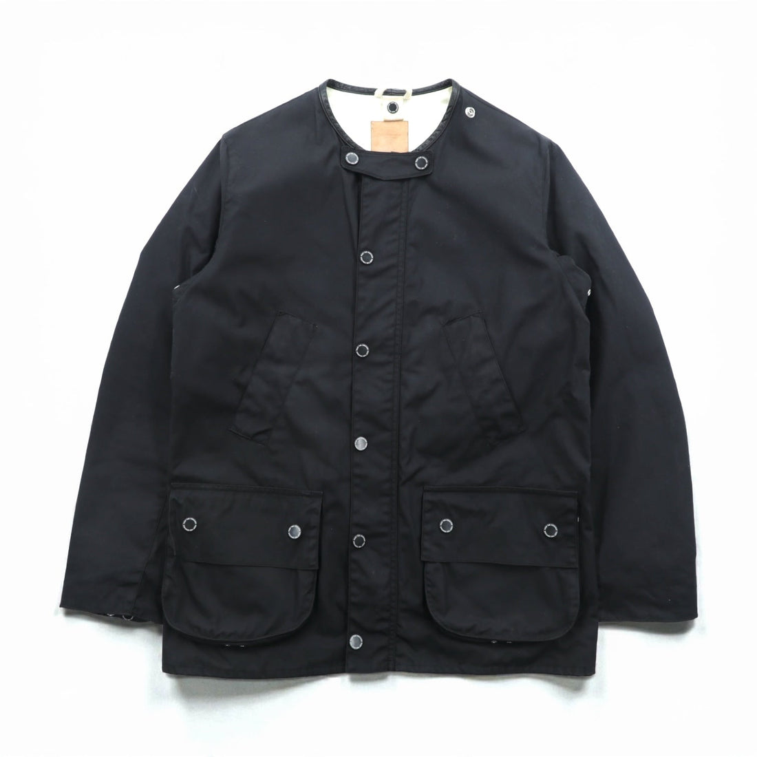 foot the coacher x British Millerain Co. Oiled Hunting Jacket, No Color Blouson, Size L, Black, Double Zip, Waterproof, Resistant Single Made in Japan