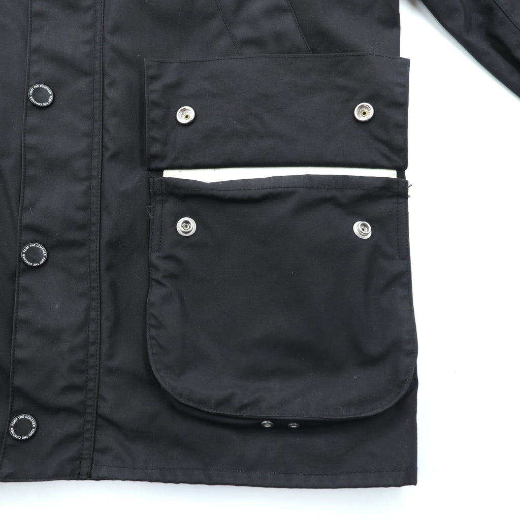 foot the coacher x British Millerain Co. Oiled Hunting Jacket, No Color Blouson, Size L, Black, Double Zip, Waterproof, Resistant Single Made in Japan