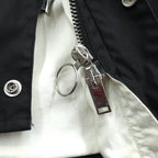foot the coacher x British Millerain Co. Oiled Hunting Jacket, No Color Blouson, Size L, Black, Double Zip, Waterproof, Resistant Single Made in Japan