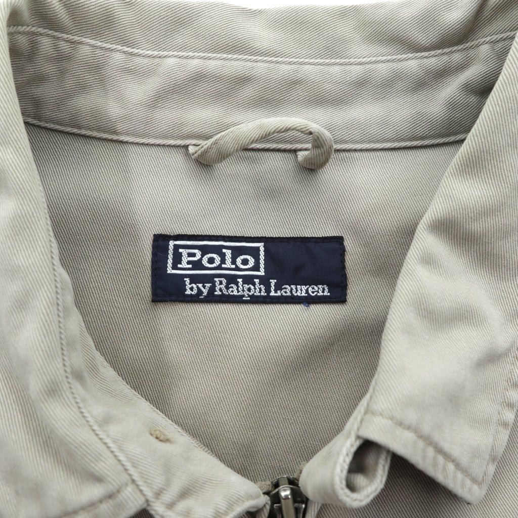 Polo Ralph Lauren 90s Swing Top Harrington Jacket XL Beige Small Pony Embroidery Chin Strap