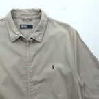 Polo Ralph Lauren 90s Swing Top Harrington Jacket XL Beige Small Pony Embroidery Chin Strap