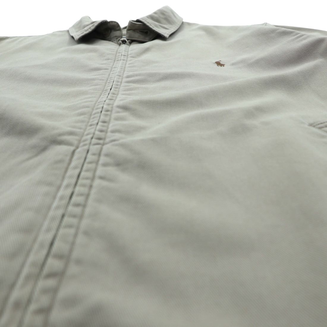 Polo Ralph Lauren 90s Swing Top Harrington Jacket XL Beige Small Pony Embroidery Chin Strap