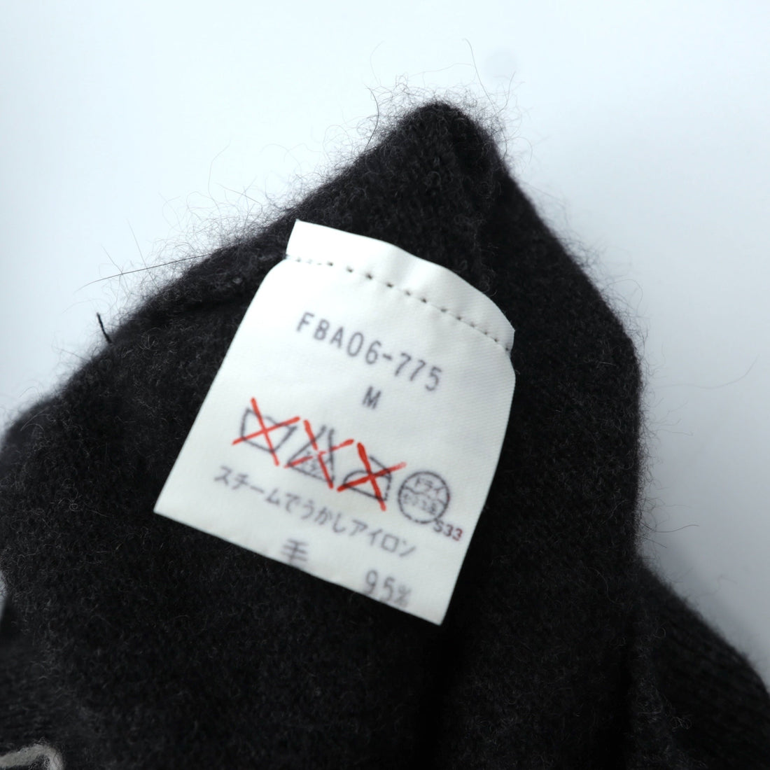 BURBERRY 90s Argyle Crew Neck Knit Sweater, Medium, Gray Angora Wool