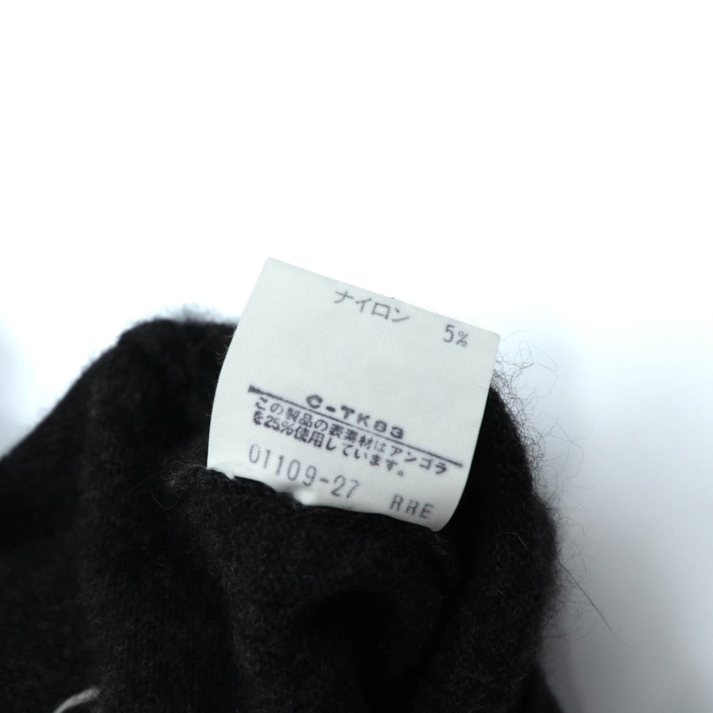 BURBERRY 90s Argyle Crew Neck Knit Sweater, Medium, Gray Angora Wool