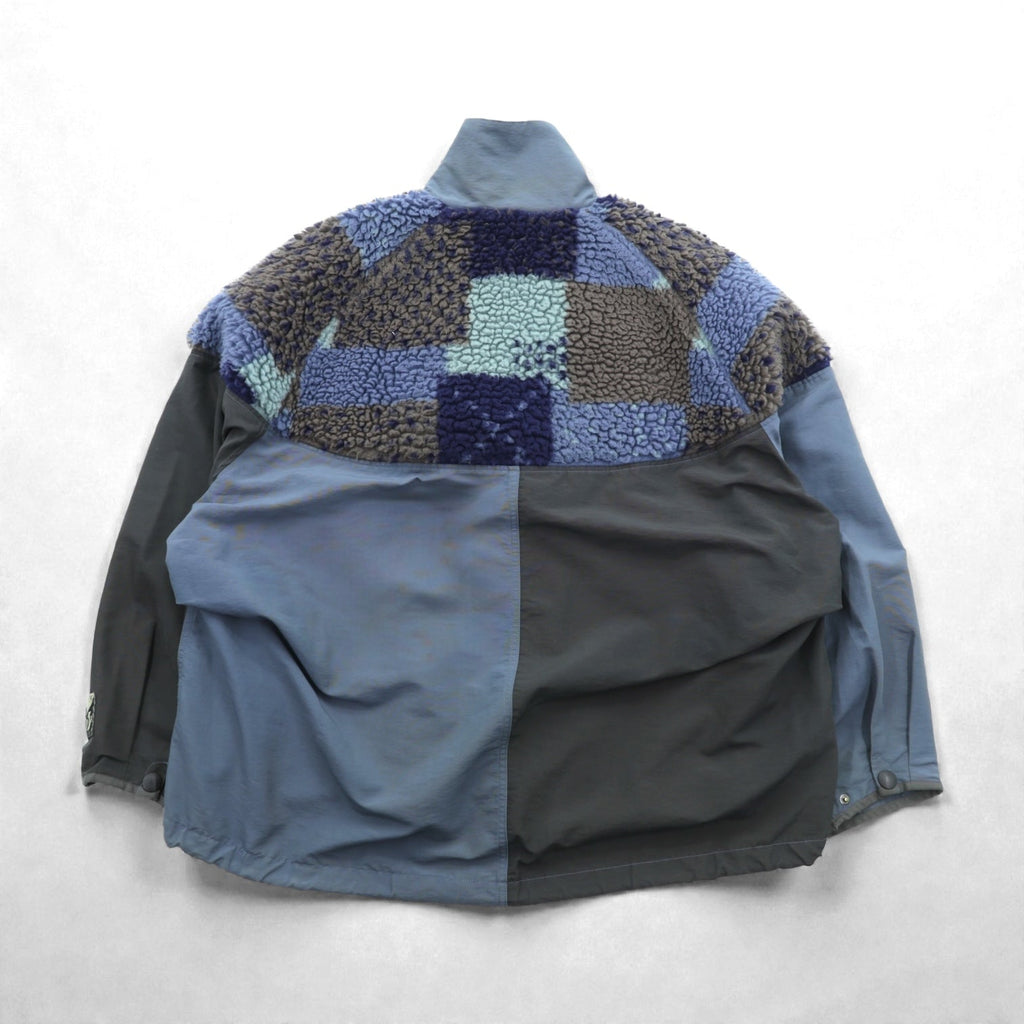 KAPITAL Made in Japan 60/40 Cross Patchwork Boa Fleece Jacket Anorak, Size L, Drawcord TUGIHAGI HUTTE K2110LJ085