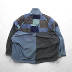 KAPITAL Made in Japan 60/40 Cross Patchwork Boa Fleece Jacket Anorak, Size L, Drawcord TUGIHAGI HUTTE K2110LJ085