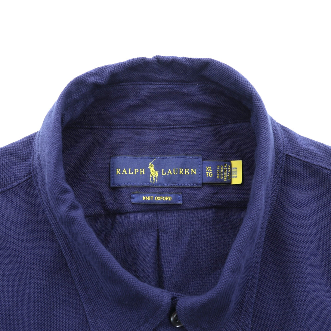 Ralph Lauren Knit Oxford Button Down Shirt, XL, Navy, with Small Pony Embroidery