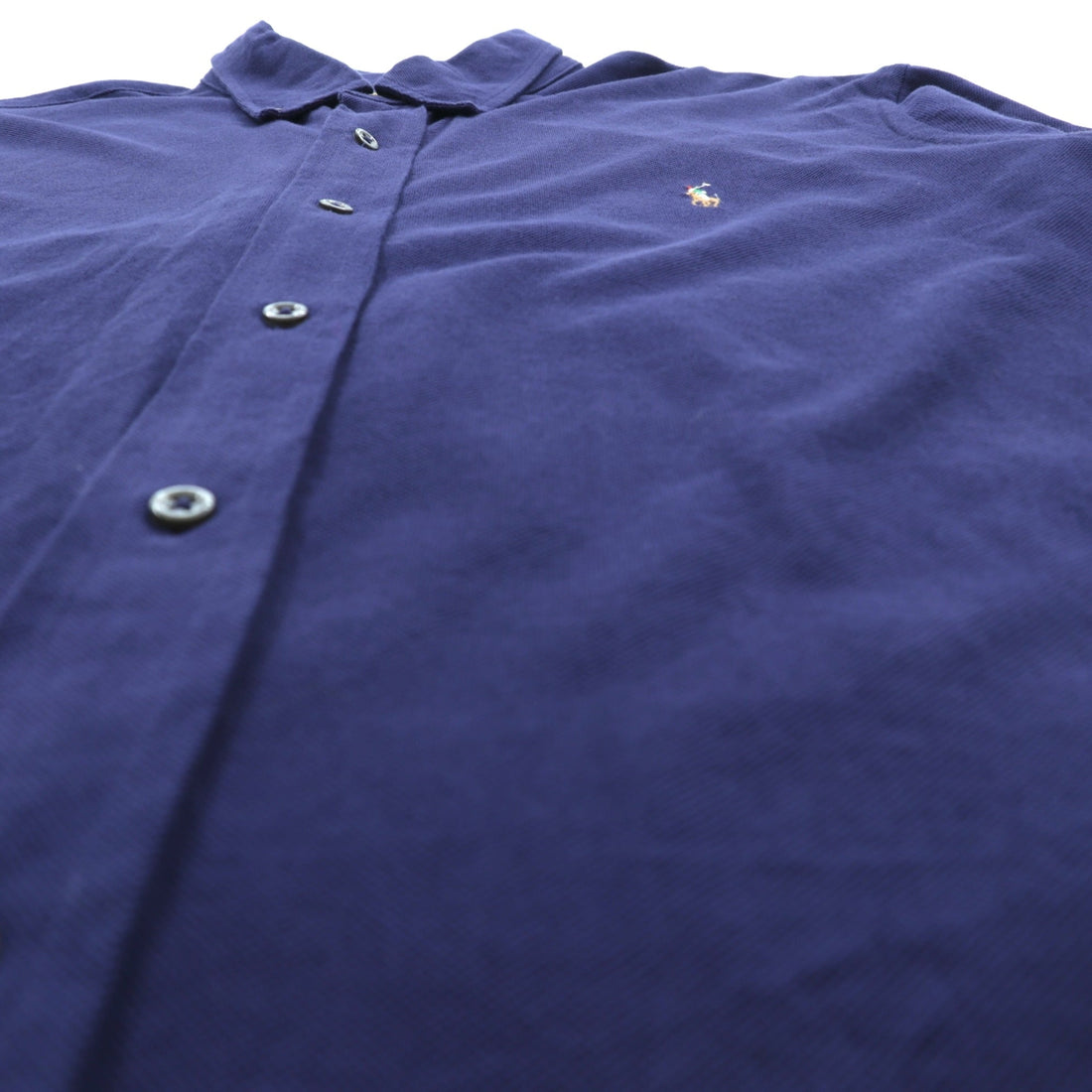 Ralph Lauren Knit Oxford Button Down Shirt, XL, Navy, with Small Pony Embroidery