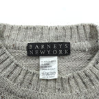 BARNEYS NEW YORK Made in Italy Argyle Knit Sweater, Large, Beige Acrylic Alpaca Blend