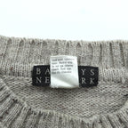 BARNEYS NEW YORK Made in Italy Argyle Knit Sweater, Large, Beige Acrylic Alpaca Blend