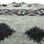BARNEYS NEW YORK Made in Italy Argyle Knit Sweater, Large, Beige Acrylic Alpaca Blend