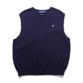 POLO GOLF RALPH LAUREN 90s Italy Knit KnitVest XL Navy ITALIAN YARN Small Pony Embroidery