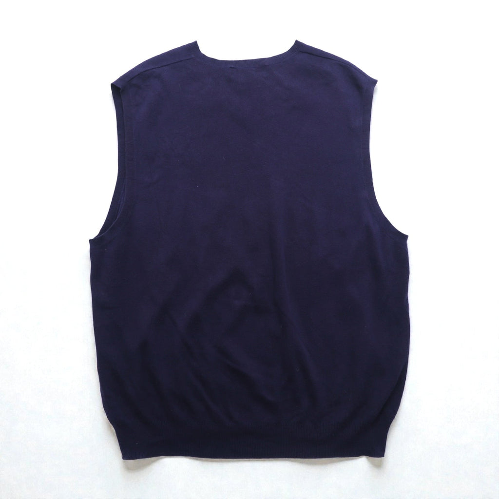 POLO GOLF RALPH LAUREN 90s Italy Knit KnitVest XL Navy ITALIAN YARN Small Pony Embroidery