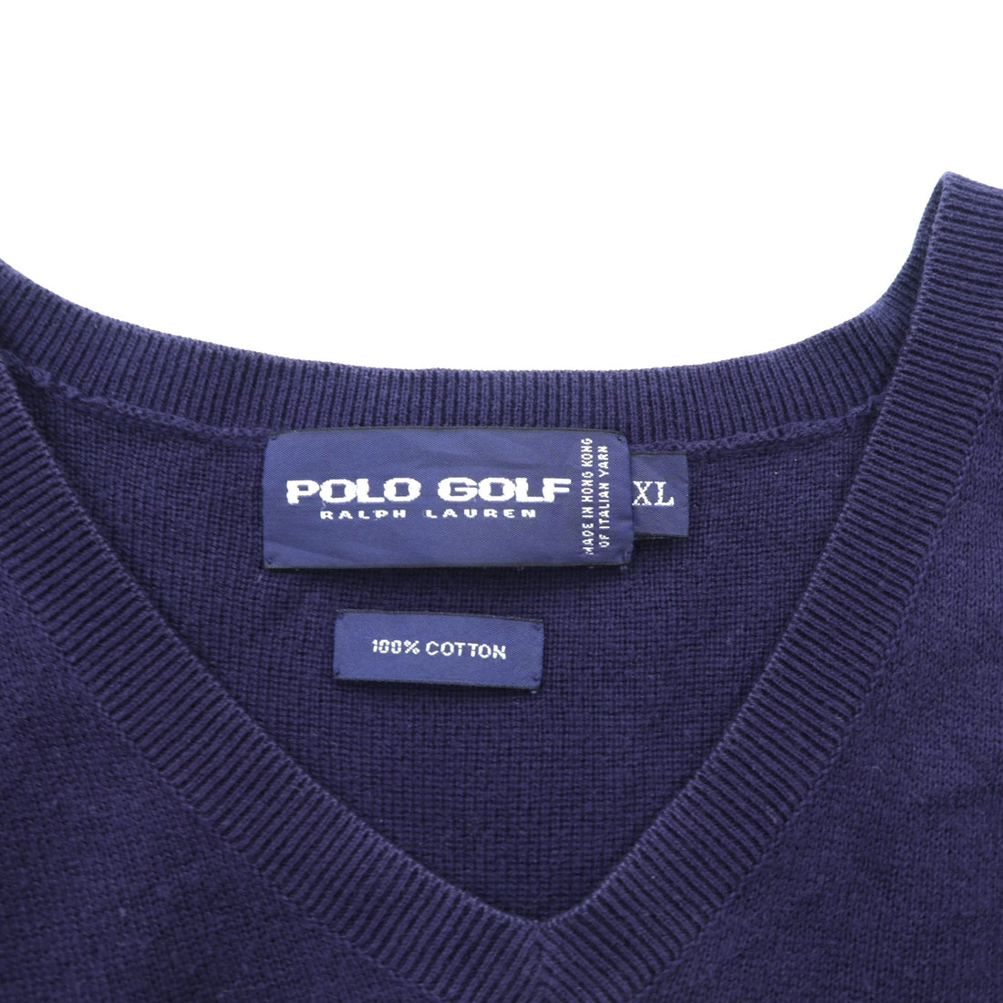 POLO GOLF RALPH LAUREN 90s Italy Knit KnitVest XL Navy ITALIAN YARN Small Pony Embroidery