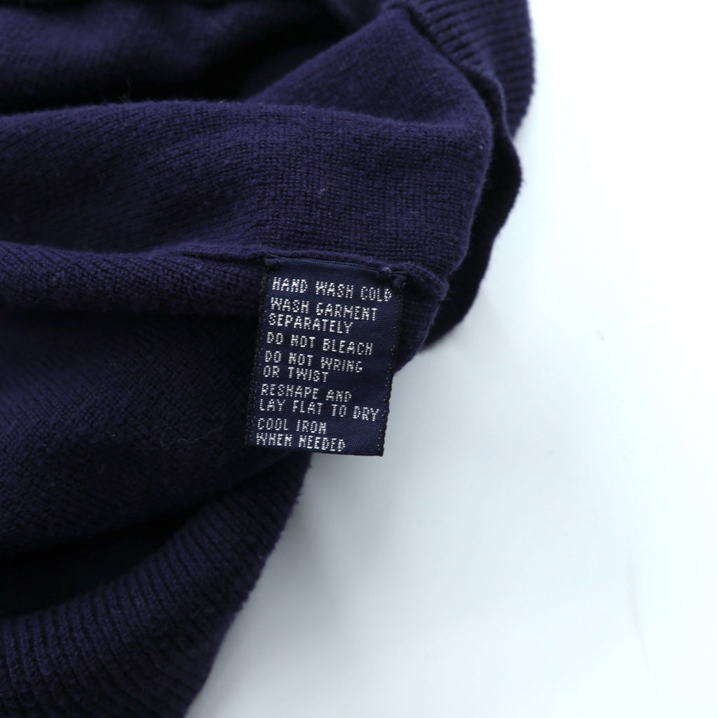 POLO GOLF RALPH LAUREN 90s Italy Knit KnitVest XL Navy ITALIAN YARN Small Pony Embroidery