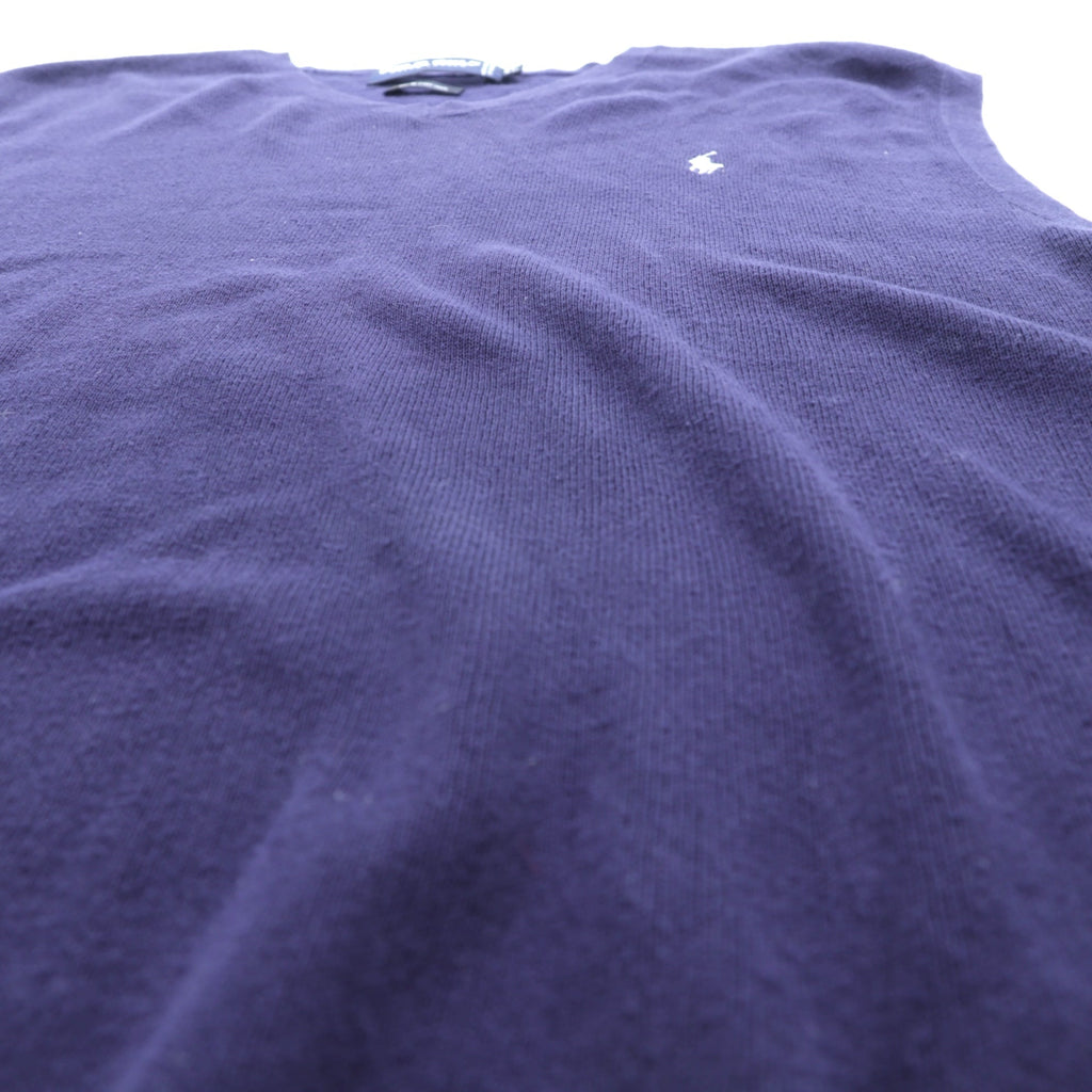 POLO GOLF RALPH LAUREN 90s Italy Knit KnitVest XL Navy ITALIAN YARN Small Pony Embroidery