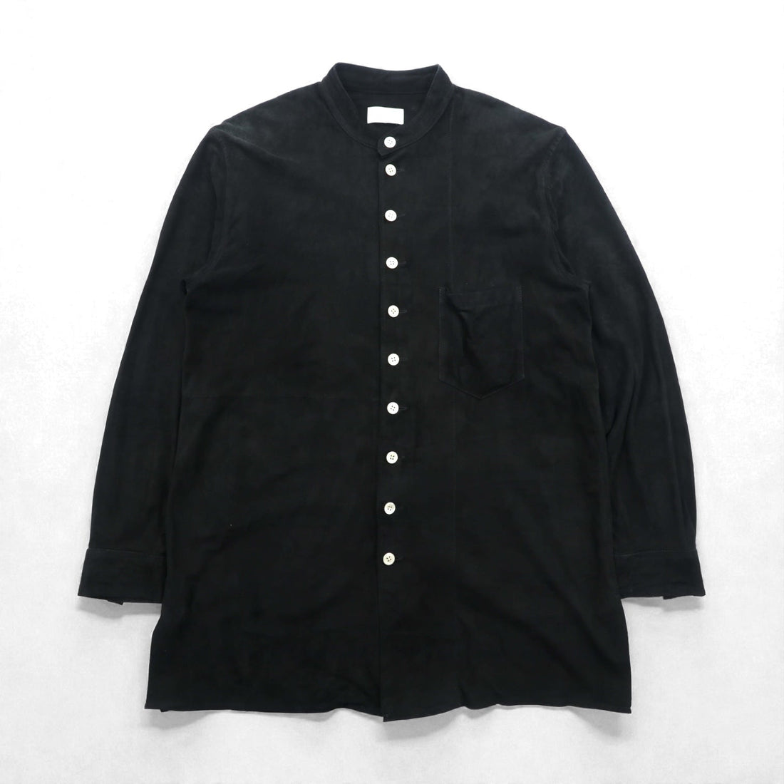 BED J.W. FORD Made in Japan Suede Leather Blouse Shirt, Size M, Black Kangaroo Leather, Yoake Shinsekai, 21SS-B-BL10