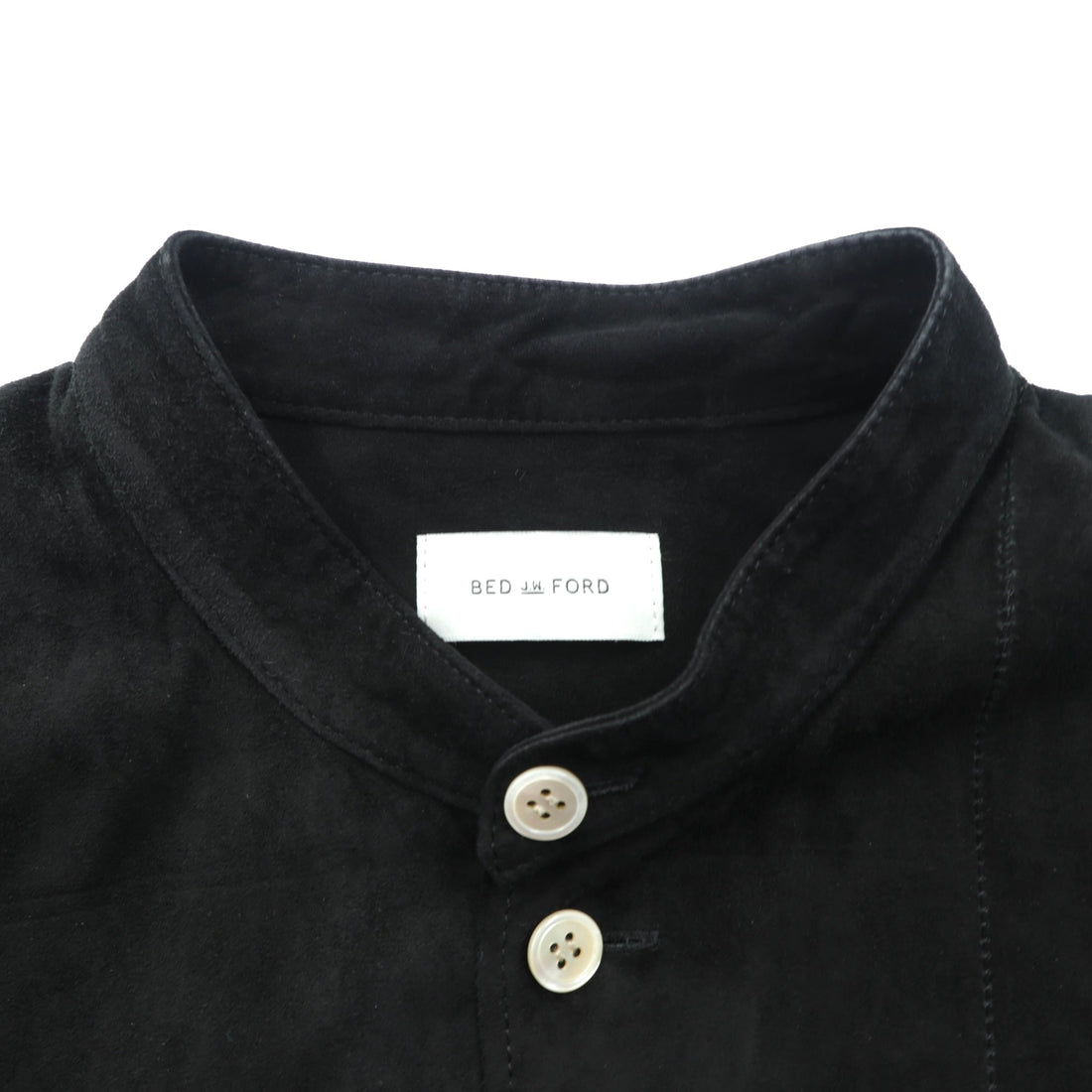 BED J.W. FORD Made in Japan Suede Leather Blouse Shirt, Size M, Black Kangaroo Leather, Yoake Shinsekai, 21SS-B-BL10