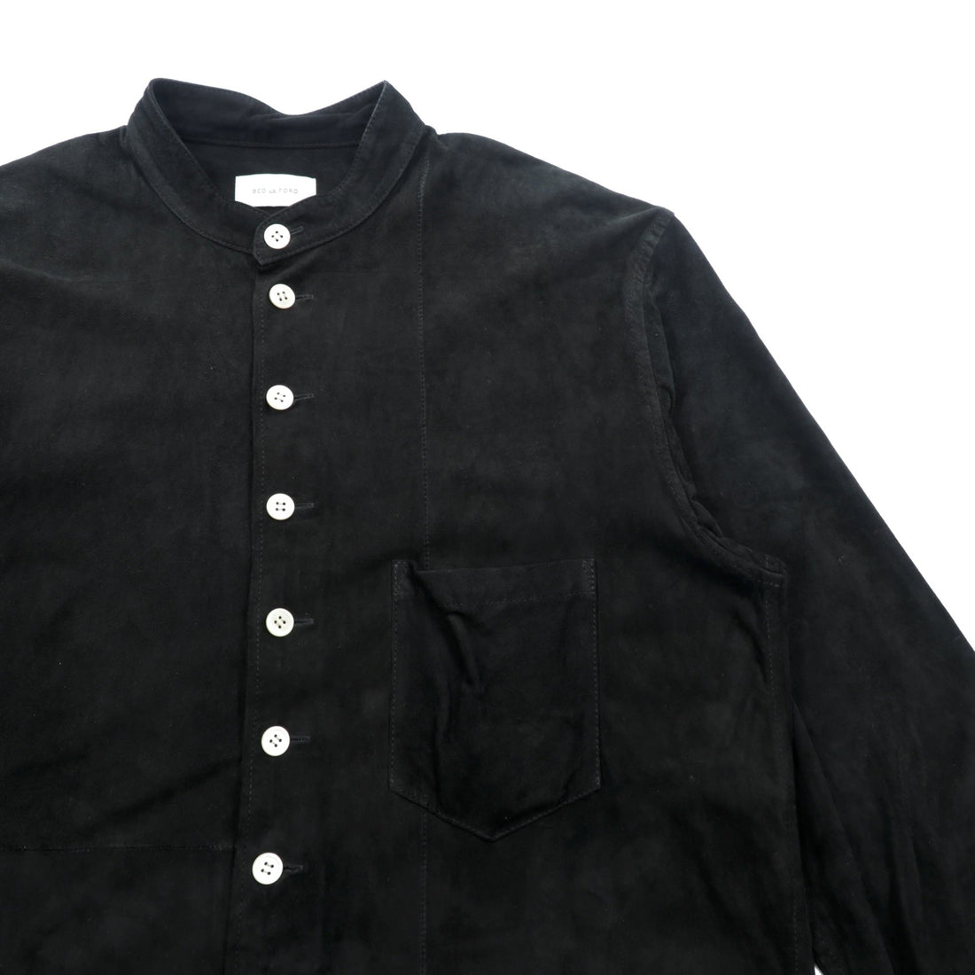 BED J.W. FORD Made in Japan Suede Leather Blouse Shirt, Size M, Black Kangaroo Leather, Yoake Shinsekai, 21SS-B-BL10