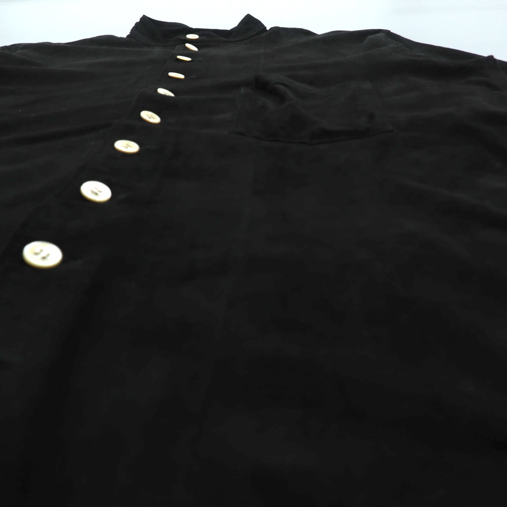 BED J.W. FORD Made in Japan Suede Leather Blouse Shirt, Size M, Black Kangaroo Leather, Yoake Shinsekai, 21SS-B-BL10
