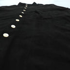 BED J.W. FORD Made in Japan Suede Leather Blouse Shirt, Size M, Black Kangaroo Leather, Yoake Shinsekai, 21SS-B-BL10