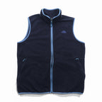 THE NORTH FACE Boa Fleece Vest XL Navy Blue Stand Collar Piping NF0A4XZE